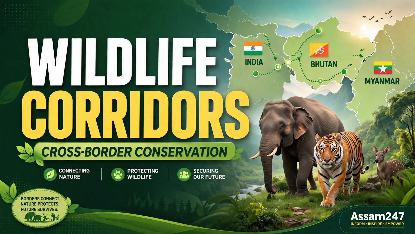 India\'s Cross-Border Wildlife Corridors with Bhutan and Myanmar: The Hidden Highways Tigers and Elephants Depend On