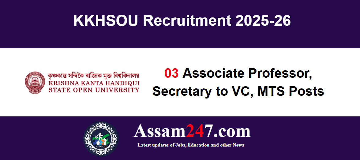 KKHSOU Recruitment 2025: Apply Online for Professor, Secretary & MTS Posts
