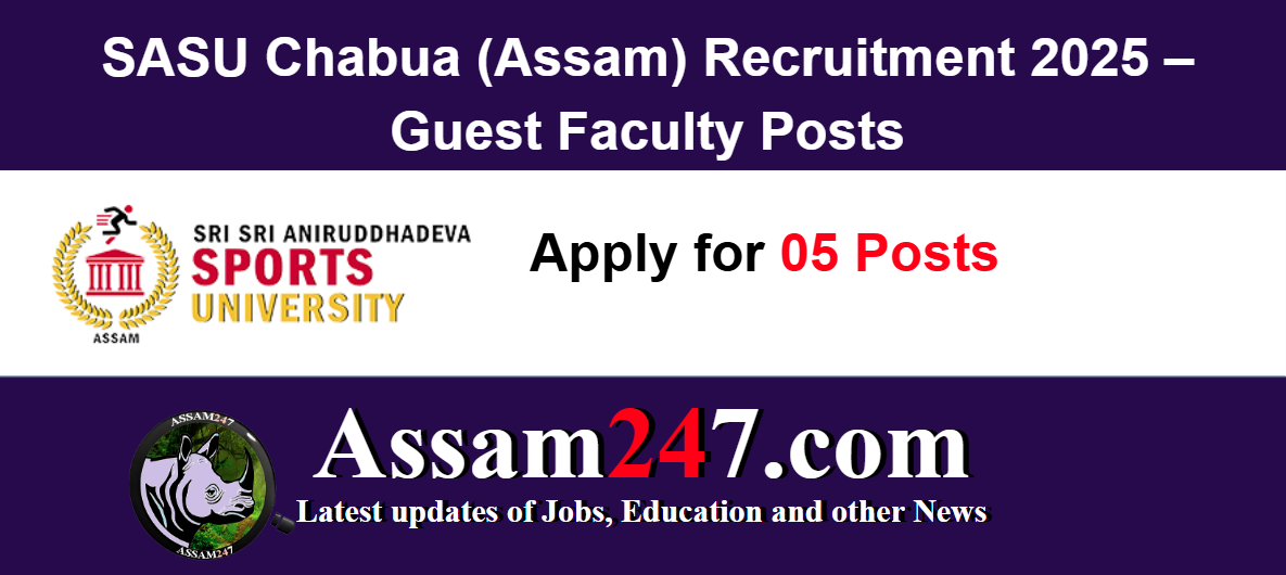 SASU Chabua (Assam) Recruitment 2025 – Guest Faculty Posts