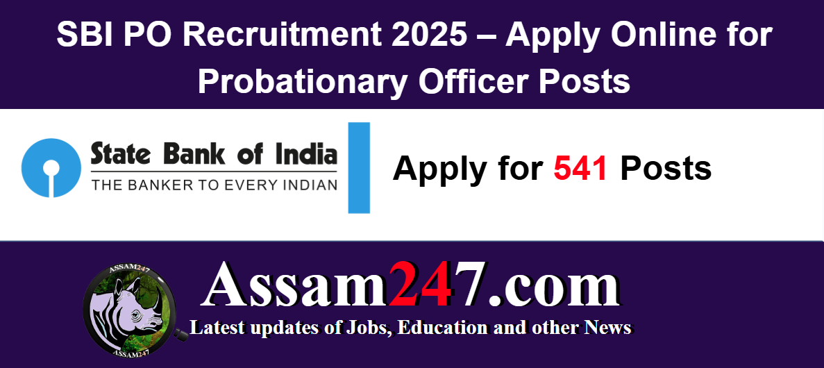 SBI PO Recruitment 2025 – Apply Online for 541 Probationary Officer Posts