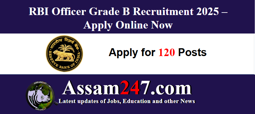 RBI Officer Grade B Recruitment 2025 – Apply Online for 120 Posts