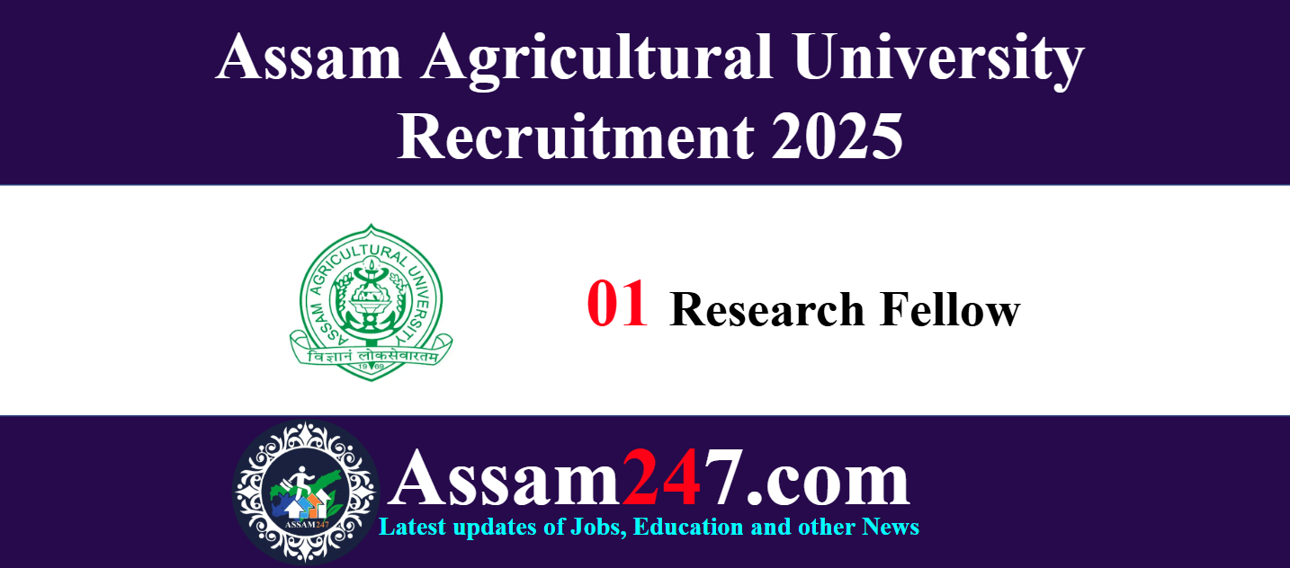 Assam Agricultural University Recruitment 2025 – Research Fellow Vacancy, Apply Now!