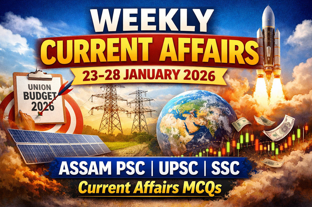 Weekly Current Affairs 23-28 January 2026 | Assam PSC, UPSC, SSC Current Affairs MCQs