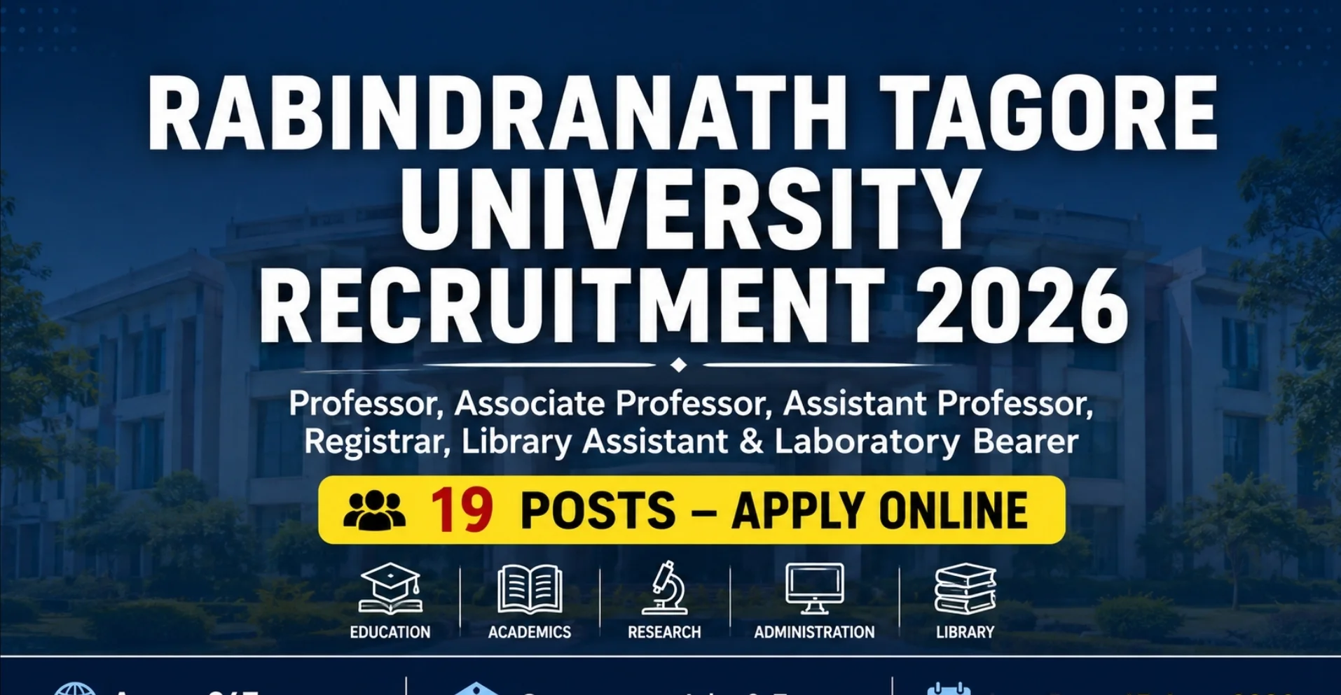 Rabindranath Tagore University Recruitment 2026: 19 Faculty & Staff Posts in Assam