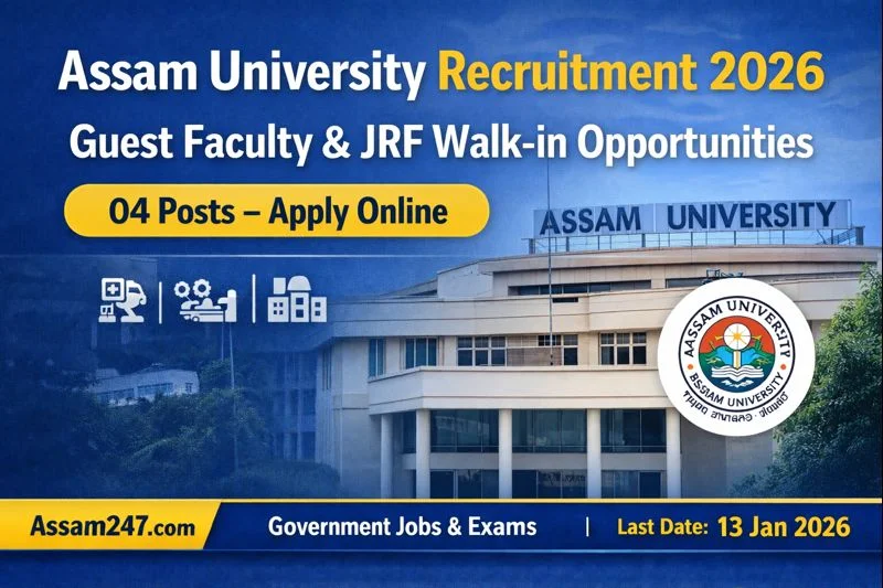 Assam University Recruitment 2026: Guest Faculty & JRF Walk-in Opportunities