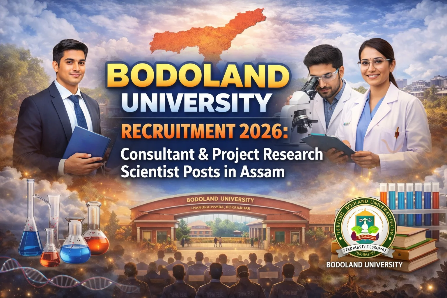 Bodoland University Recruitment 2026: Consultant & Project Research Scientist Posts in Assam
