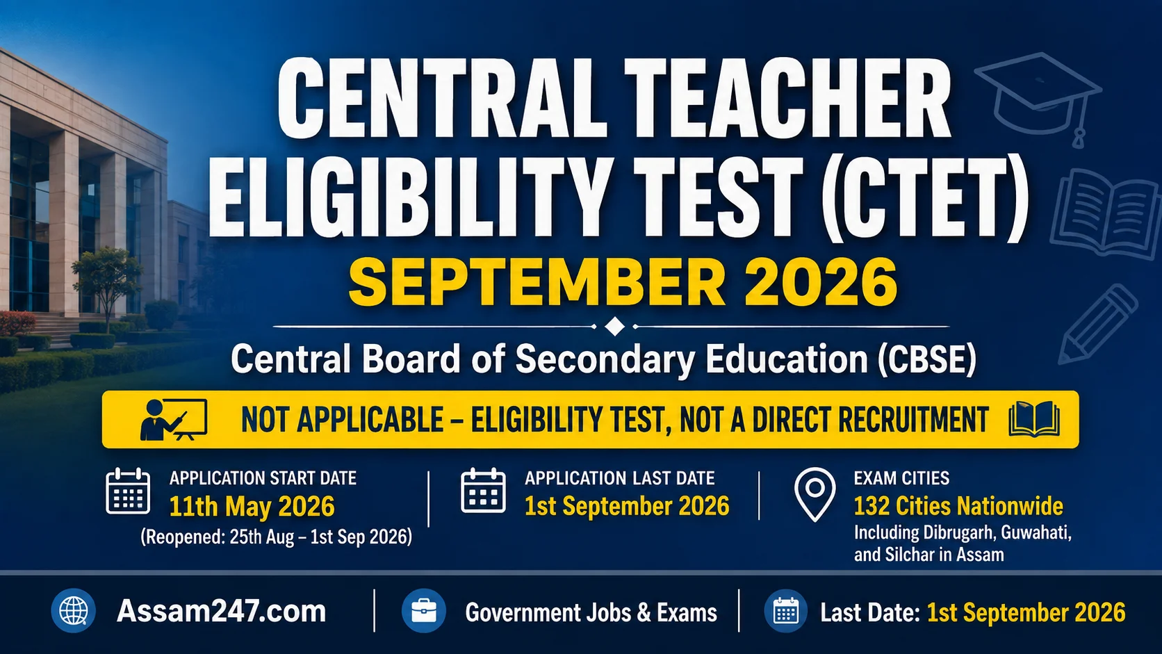 CTET September 2026: Reopened Application Window - Complete Guide for Assam Aspiring Teachers