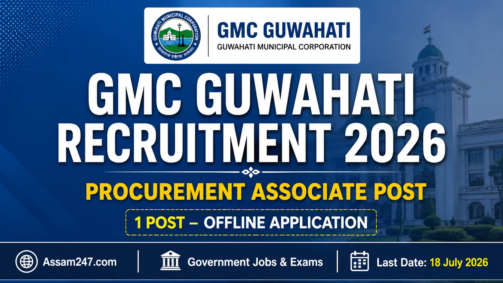 GMC Guwahati Recruitment 2026 – Procurement Associate Post