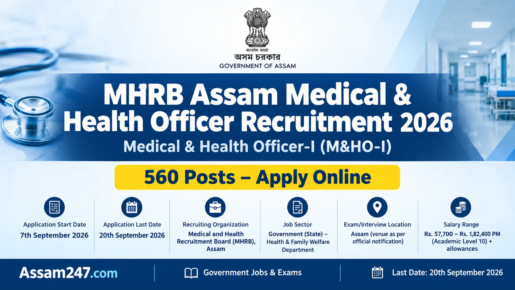 MHRB Assam Medical & Health Officer Recruitment 2026 – 560 Posts, Full Guide