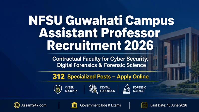 NFSU Guwahati Campus Assistant Professor Recruitment 2026 – Contractual Faculty for Cyber Security, Digital Forensics & Forensic Science