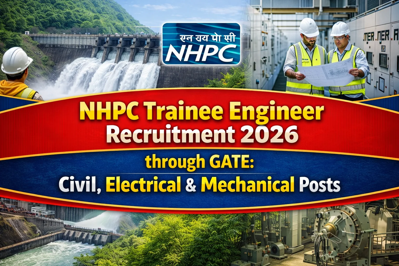 NHPC Trainee Engineer Recruitment 2026 through GATE: Civil, Electrical & Mechanical Posts
