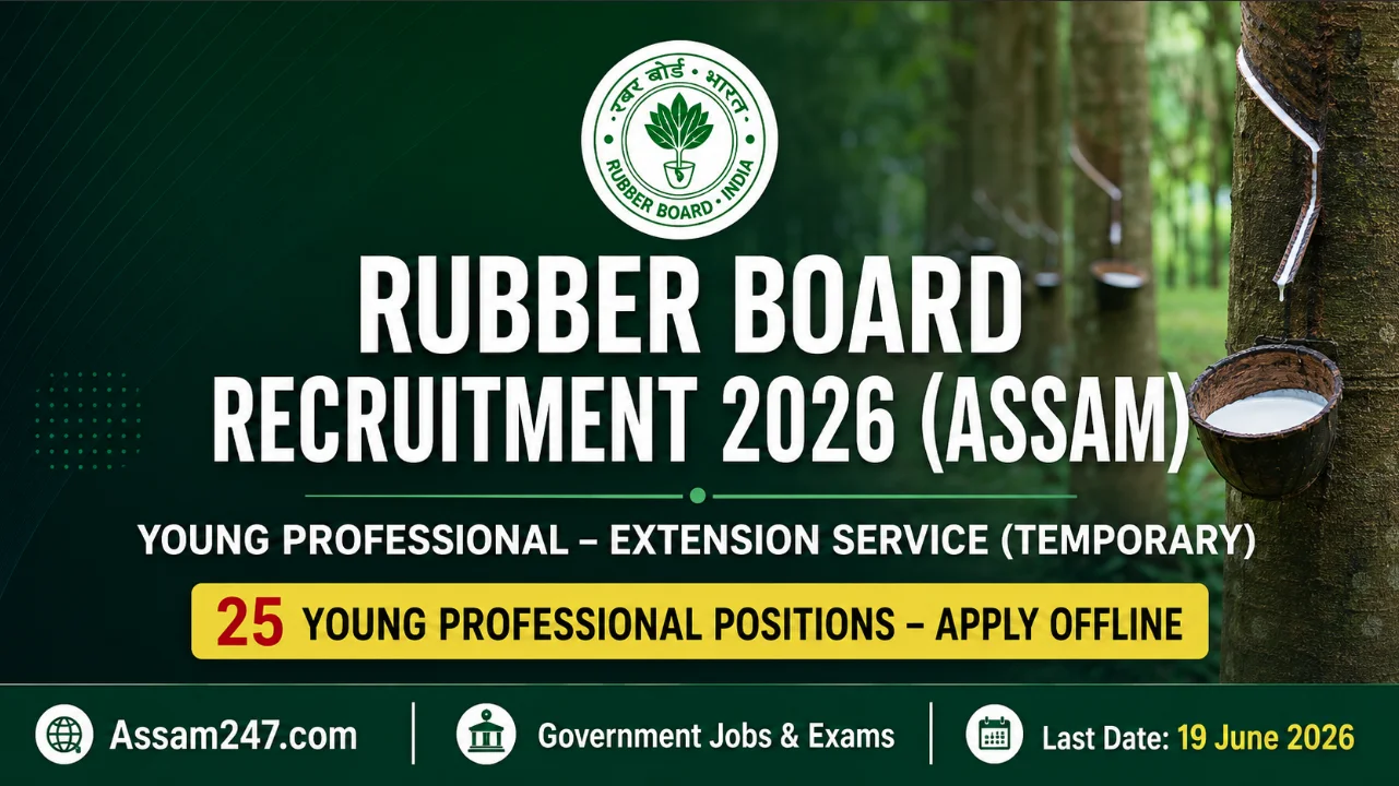 Rubber Board Recruitment 2026 (Assam): 25 Young Professional Posts in Guwahati